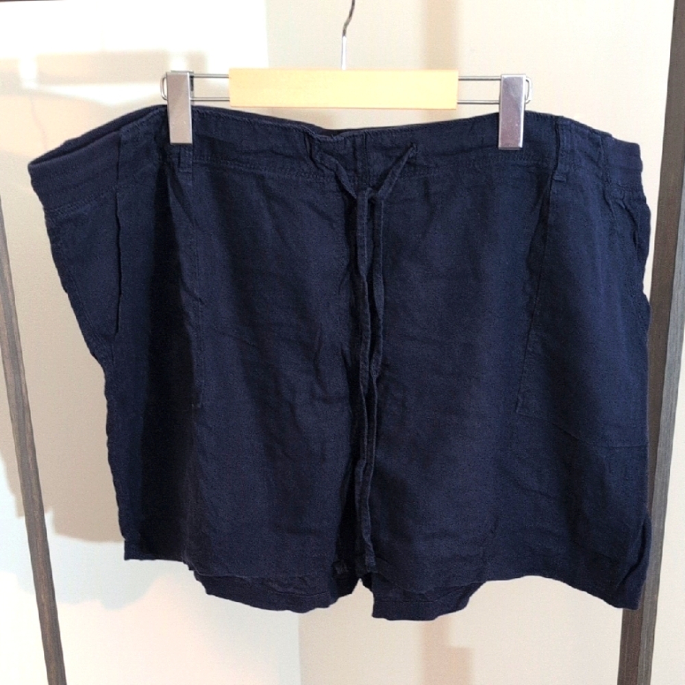 Mark's & Spencer| Blue Women's Navy Shorts With Pockets Linen Blend